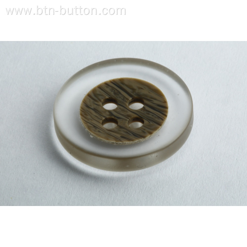 Transparent buttons for trench coats